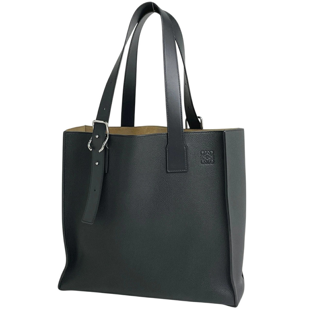 Loewe Anagram Buckle Horizontal Tote Bag Leather Black
